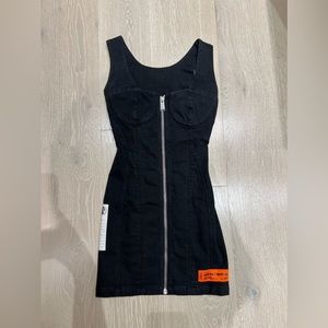 Heron Preston Denim Zip Up Mini Dress